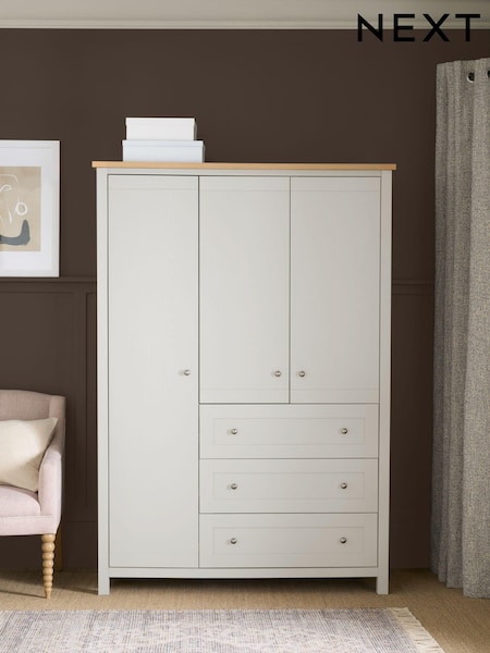 Chalk Malvern Paint Effect Triple, 3 drawers Wardrobe (D91716) | €900