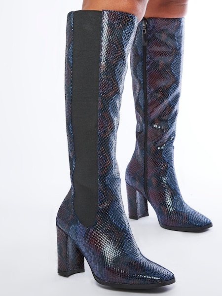 Moda In Pelle Sammantha Knee High Boots With Elastic Panel And Block Heel (D93064) | €37