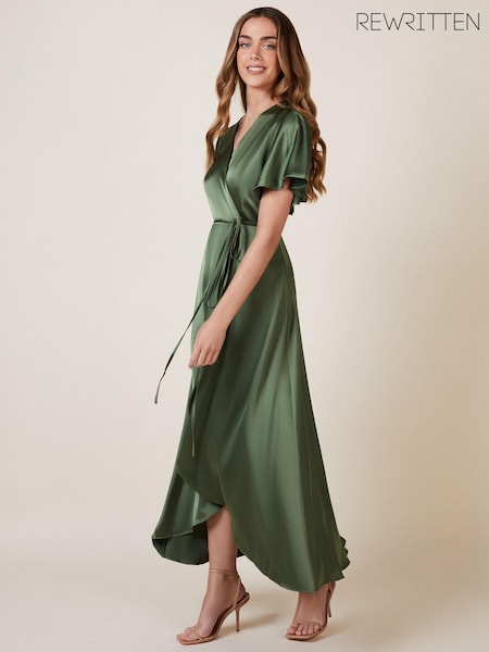 أخضر زيتوني - Rewritten Florence Waterfall Bridesmaid Dress (D93640) | ‏36 ر.ع.‏ - ‏38 ر.ع.‏