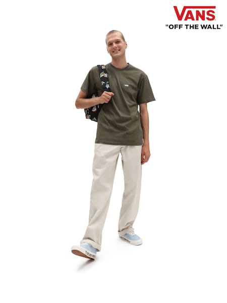 Verde/alb - Vans Mens Left Piept Logo 100% Bumbac Tricou (D94312) | 87 LEI