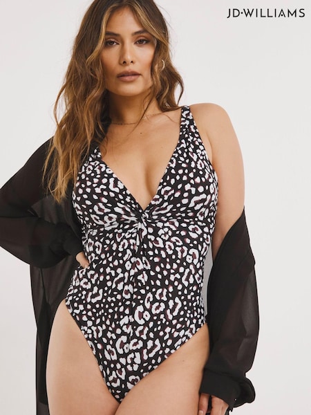 Jd Williams Brown Animal Mix and Match Twist Front Swimsuit (D94401) | €14.50
