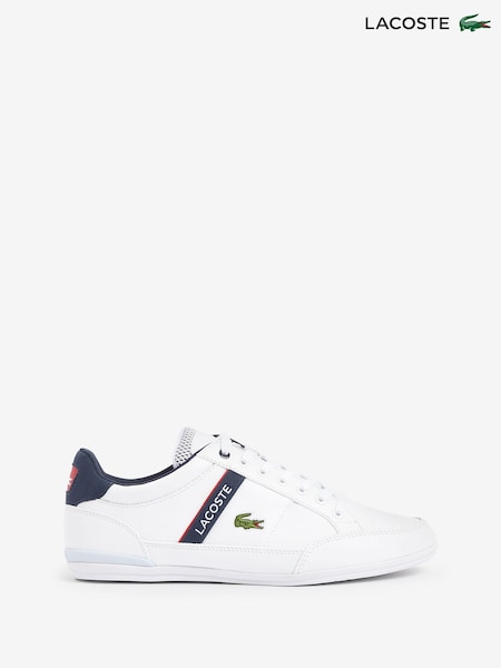 Lacoste White/Blue Chaymon Logo Trainers (D95097) | LEI 599 - LEI 677