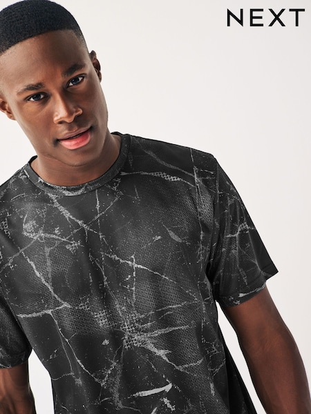 Black Printed Training T-Shirt (D95516) | €6