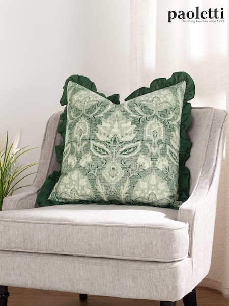 Riva Paoletti Kirkton Floral Tile Cotton Pleated Cushion (D95668) | 125 zł