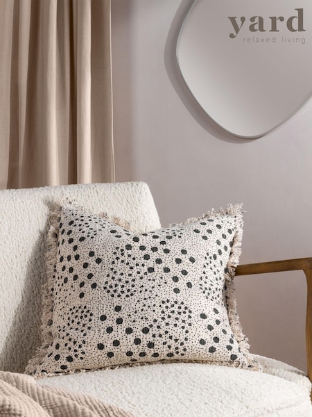 Yard Hara Spotted Printed Fringed 100% Cotton Cushion (D95676) | ‏128 د.إ.‏