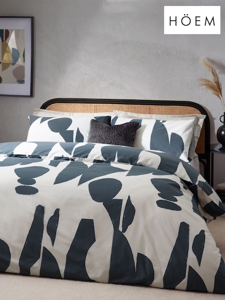HÖEM Dusk Blue Dusk Blue Meta Art Deco Cotton Rich Duvet Cover and Pillowcase Set (D95741) | €26 - €52