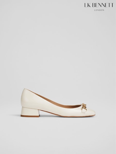 LK Bennett White Blakely Patent Snaffle Pumps (D95789) | AED812