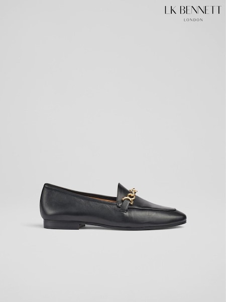 LK Bennett Black Leather Adalynn Snaffle Loafers (D95791) | €330