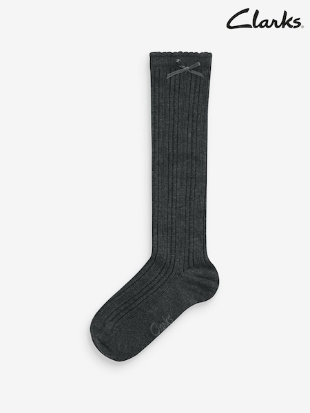 Grau - Clarks 2 Pack Girls Knee High School Socks (D96061) | 11 € - 12 €