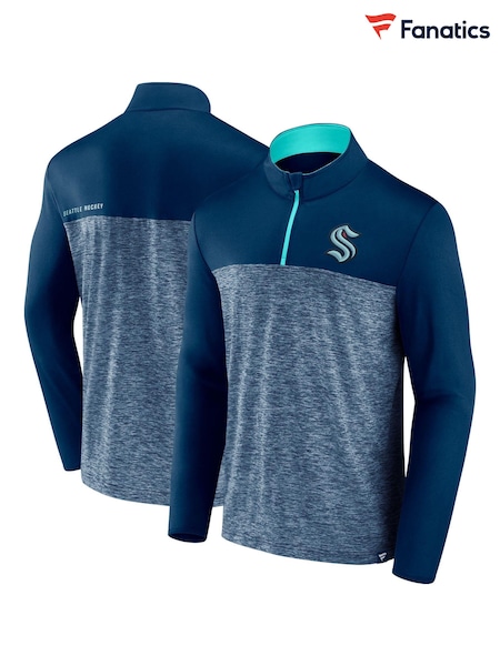 Seattle Kraken Fanatics Blue Branded Iconic Defender Quarter Zip Sweatshirt (D96518) | R$ 475