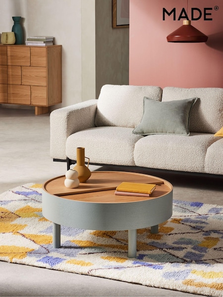 MADE.COM Grey Lola Round Storage Coffee Table (D96799) | €541
