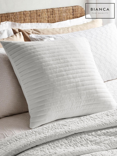 Bianca White Quilted Lines Cushion (D96917) | 1,142 UAH