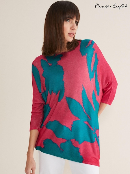 Phase Eight Natural Madison Printed Asymmetric Hem Jumper (D96999) | €46