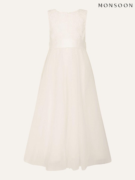 Monsoon Natural Alice Lace Bodice Tulle Maxi Dress (D97560) | €34 - €41.50