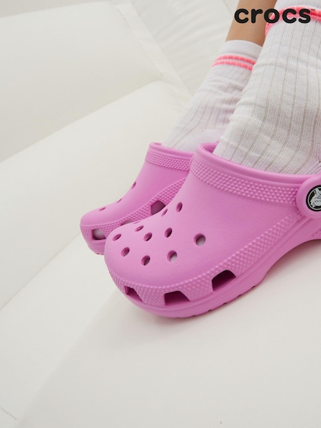 ורוד - Crocs Kids Unisex Classic Clogs (D98232) | ‏201‏₪