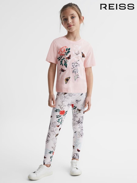 Reiss Pink Mahlia Printed Set - T-Shirt and Leggings (D98233) | €53