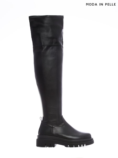 Moda In Pelle Henner Chunky Black Square Toe Casual Boots (D98814) | €83