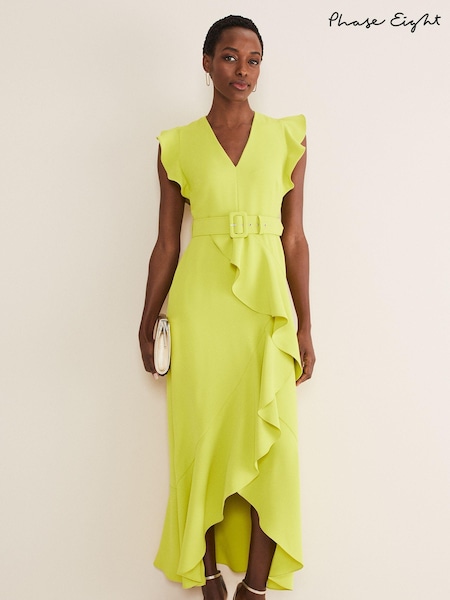 Phase Eight Yellow Phoebe Frill Maxi Dress (D99023) | €102