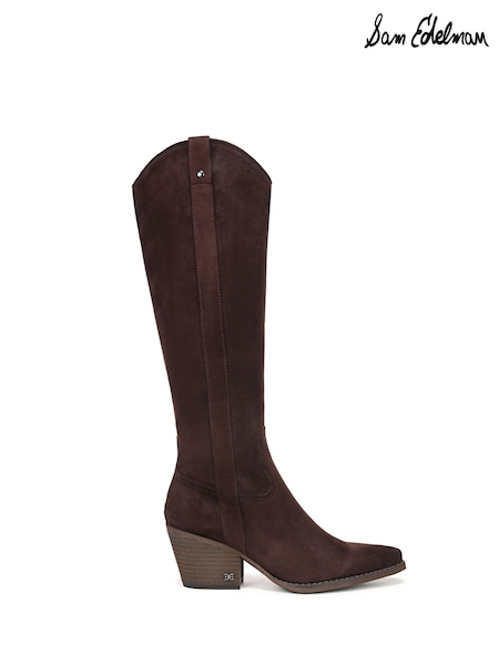 Chocolate Brown - Sam Edelman Wyatt Regular Fit Knee High Western Boots