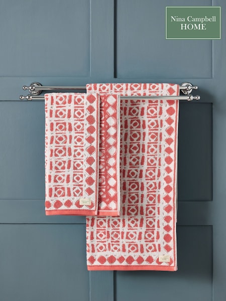 Nina Campbell Coral Batik 100% Cotton Towel (D99097) | €18.50 - €32