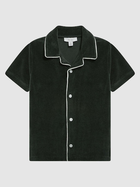 Reiss Green Defoe Senior Towelling Cuban Collar Shirt (D99247) | €20