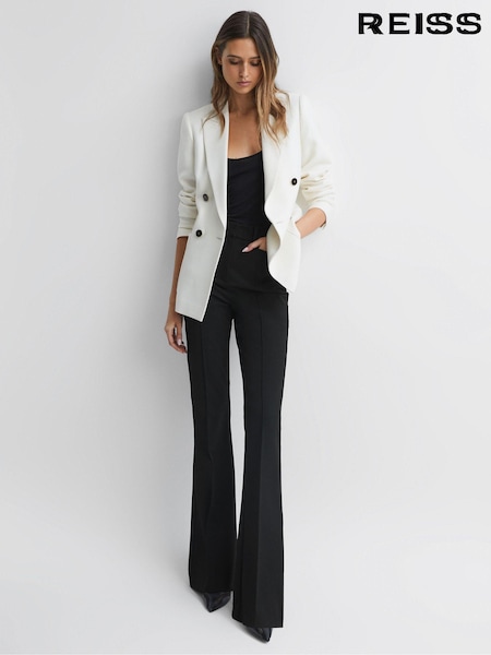 Reiss Black Dylan Petite Flared High Rise Trousers (D99260) | AED994