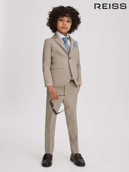 Reiss Stone Fine 4-9 yrs Cotton Single-Breasted Blazer (D99262) | €70
