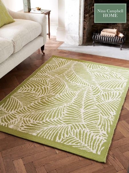 Nina Campbell Green Tree Fer Flatweave Wool Rug (D99276) | €190 - €477