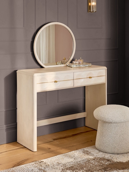 Oyster Eden Solid Mango Wood 2 Drawer Console Dressing Table (E00017) | €750