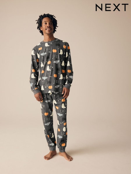 Grey Matching Family Halloween 100% Cotton Pyjamas (E00022) | €13