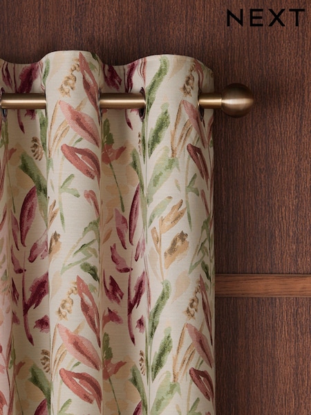 Floral Jacquard Eyelet Lined Curtains (E00042) | €120 - €247