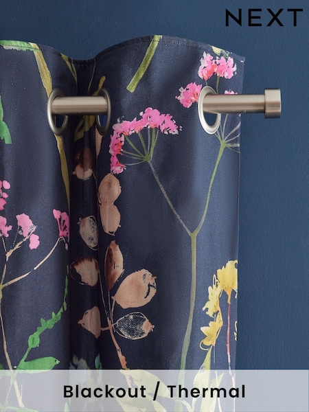Isla Floral Print 100% Cotton Eyelet Curtains (E00045) | €63 - €139