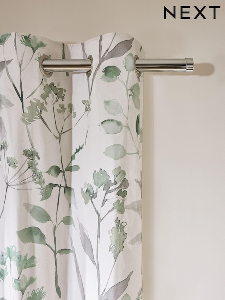 Isla Floral Print 100% Cotton Eyelet Curtains (E00050) | 45 € - 143 €