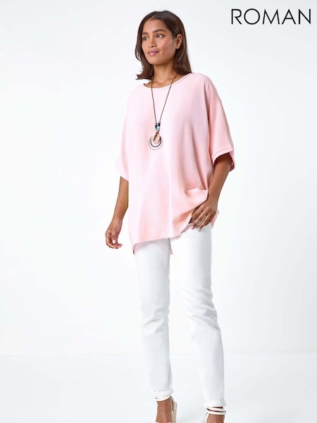 Roman Plain Tunic Top with Necklace (E00095) | €42