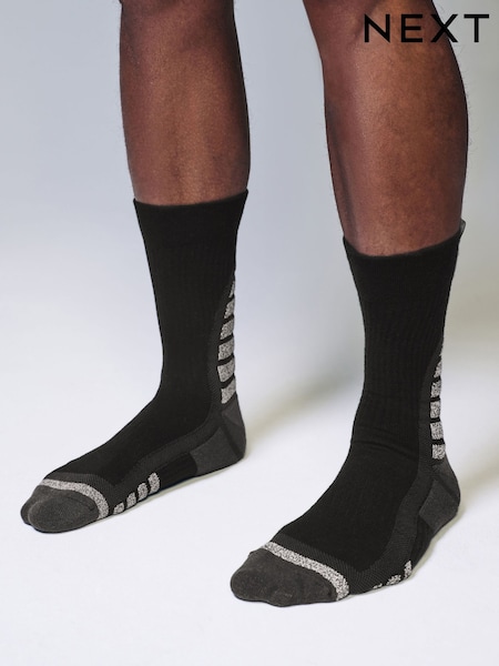 črna/siva - Active Cushioned Walking Socks 2 Pack (E00230) | € 9