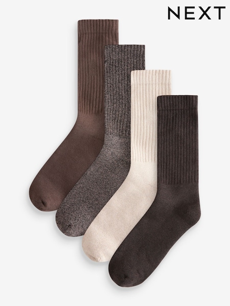 Cream/ruskea - Normaali lahje - Heavyweight Socks 4 Pack (E00237) | €21
