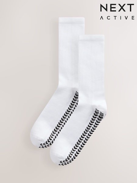 White Active Sports Grip Socks 2 Pack (E00243) | €16
