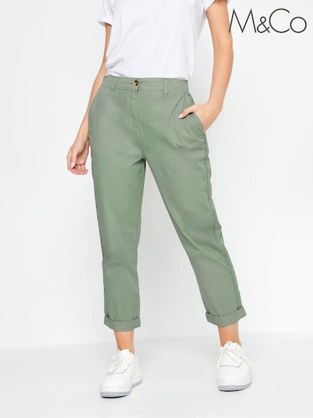 Verde - M&Co Curele Loop Pantaloni chino (E00279) | 216 LEI