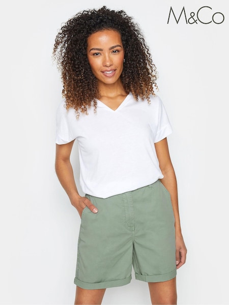 أخضر فاتح - M&Co Sage green Chino Shorts (E00314) | ‏157 د.إ.‏