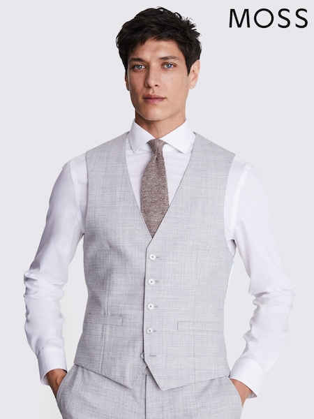 MOSS Grey Light Grey Marl Wct Moss Slim Mixer Waistcoat AUTUMN (E00330) | €143