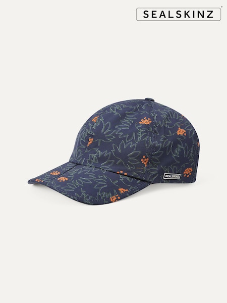 Albastru - SEALSKINZ Houghton Waterproof All Weather Foldable Peak Leaf Imprimeu Șapcă/Căciulă (E00401) | 146 LEI