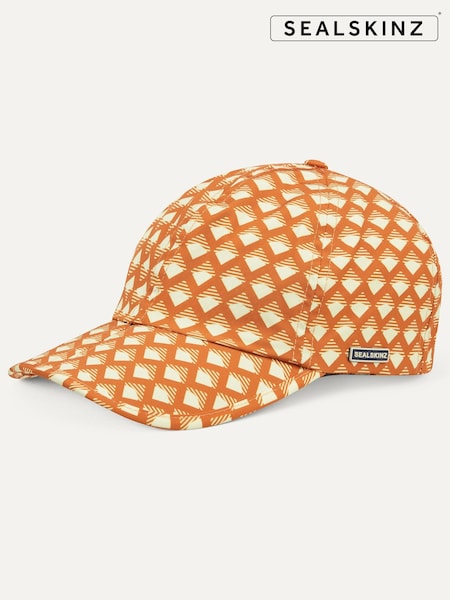 Orange - Sealskinz Longham Waterproof All Weather Foldable Peak Printed Nylon Cap (E00404) | 55 €