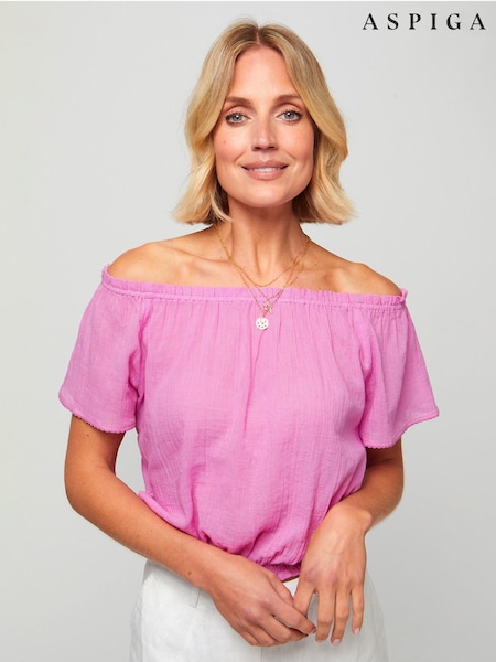 Aspiga Ilana Frill Gauze Top (E00424) | €44
