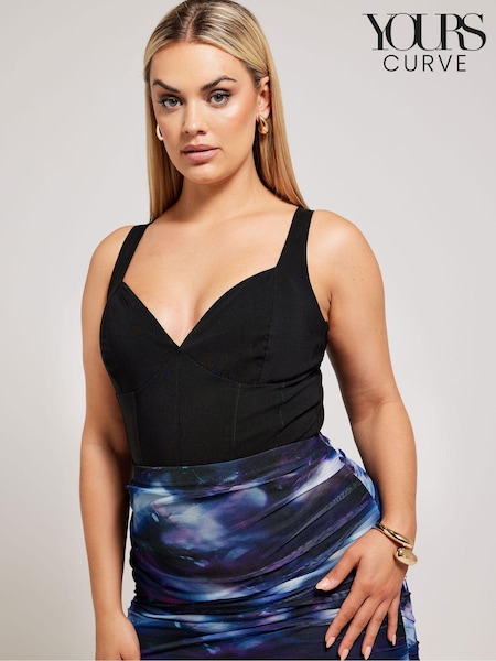 Yours Curve Black Corset Top (E00444) | €46