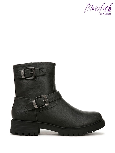 Blowfish Malibu Womens Raven Engineered Biker Black Boots (E00532) | $97