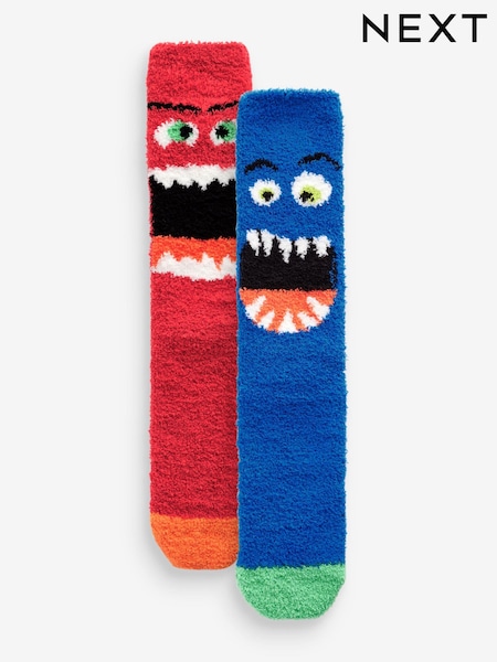 Red/Blue Pattern Cosy Bed Socks 2 Pack (E00540) | €6
