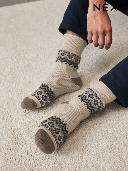 Neutral Cosy Lined Lounge Sock 1 Pack (E00547) | 29 QAR