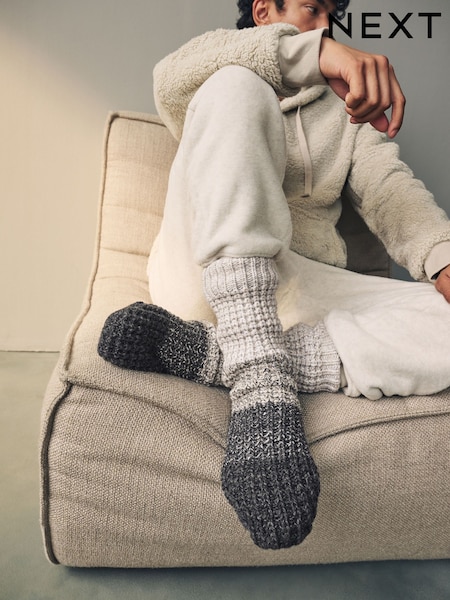 Hiilenharmaa - Knitted Slipper Socks 1 Pack (E00550) | €15