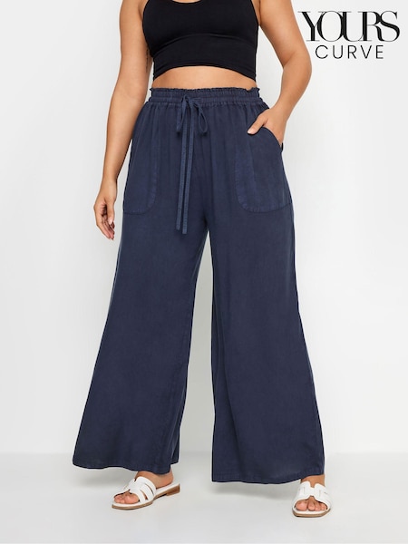 Yours Curve Chambray Wide Leg Pull-Ons Trousers (E00620) | 45 €