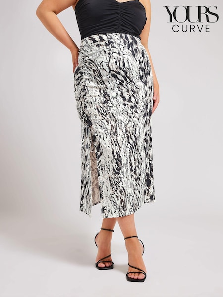 Yours Curve Cream Ruched Skirt (E00624) | 193 QAR